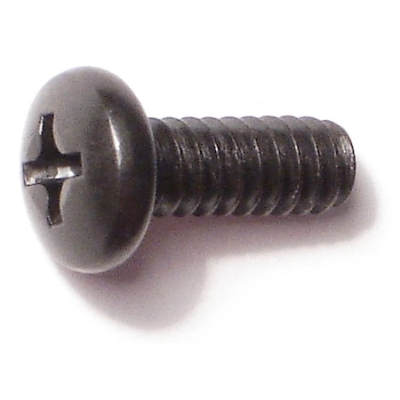 Midwest Fastener #10-24 x 1/2 in Phillips Pan Machine Screw, Black Oxide Steel, 25 PK 33162